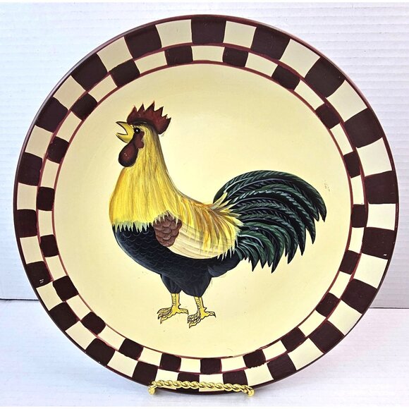 Vintage Rooster Ceramic Decorative Wall Plate Kitchen Farmhouse Art - Picture 1 of 8